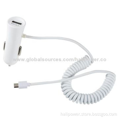 Universal USB Car Charger, Sized 25*24.8*70.5mm, 12V DC InputNew